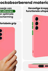 BASEY. BASEY. Samsung Galaxy S25 Hoesje Siliconen Met 2x Screenprotector - Lichtroze