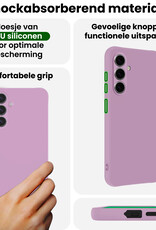 BASEY. BASEY. Samsung Galaxy S25 Hoesje Siliconen Met 2x Screenprotector - Lila