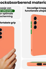 BASEY. BASEY. Samsung Galaxy S25 Hoesje Siliconen Met 2x Screenprotector - Perzik