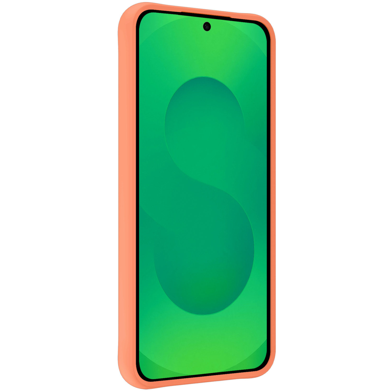 BASEY. BASEY. Samsung Galaxy S25 Hoesje Siliconen Met 2x Screenprotector - Perzik