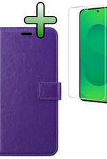 BASEY. BASEY. Samsung Galaxy S25 Hoesje Bookcase Met Screenprotector - Paars