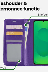 BASEY. BASEY. Samsung Galaxy S25 Hoesje Bookcase Met Screenprotector - Paars
