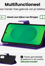 BASEY. BASEY. Samsung Galaxy S25 Hoesje Bookcase Met Screenprotector - Paars