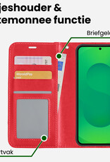 BASEY. BASEY. Samsung Galaxy S25 Hoesje Bookcase Met Screenprotector - Rood