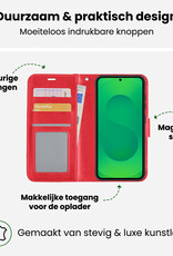 BASEY. BASEY. Samsung Galaxy S25 Hoesje Bookcase Met Screenprotector - Rood