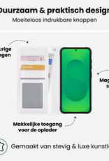 BASEY. BASEY. Samsung Galaxy S25 Hoesje Bookcase Met Screenprotector - Wit