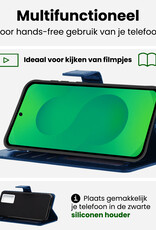 BASEY. BASEY. Samsung Galaxy S25 Hoesje Bookcase Met 2x Screenprotector - Donkerblauw