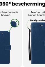 BASEY. BASEY. Samsung Galaxy S25 Hoesje Bookcase Met 2x Screenprotector - Donkerblauw