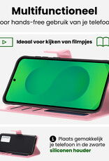 BASEY. BASEY. Samsung Galaxy S25 Hoesje Bookcase Met 2x Screenprotector - Lichtroze