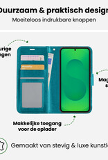 BASEY. BASEY. Samsung Galaxy S25 Hoesje Bookcase Met 2x Screenprotector - Turquoise