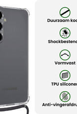 BASEY. BASEY. Samsung Galaxy S25 Plus Hoesje Transparant Shockproof Met Zwart Koord