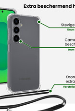 BASEY. BASEY. Samsung Galaxy S25 Plus Hoesje Transparant Shockproof Met Zwart Koord