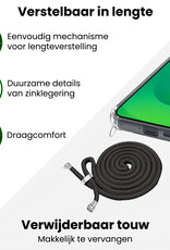 BASEY. BASEY. Samsung Galaxy S25 Plus Hoesje Transparant Shockproof Met Zwart Koord
