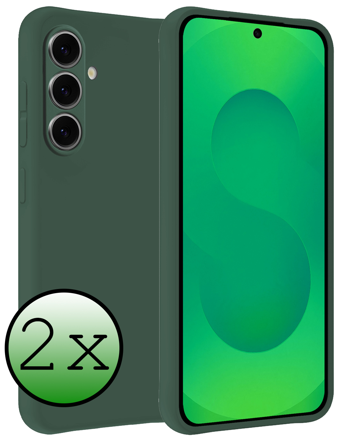 BASEY. BASEY. Samsung Galaxy S25 Plus Hoesje Siliconen - Donkergroen - 2 PACK