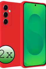 BASEY. BASEY. Samsung Galaxy S25 Plus Hoesje Siliconen - Rood - 2 PACK