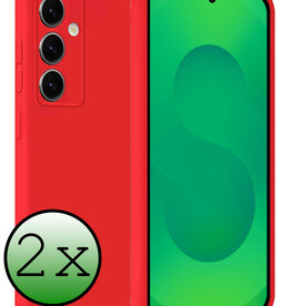 BASEY. BASEY. Samsung Galaxy S25 Plus Hoesje Siliconen - Rood - 2 PACK