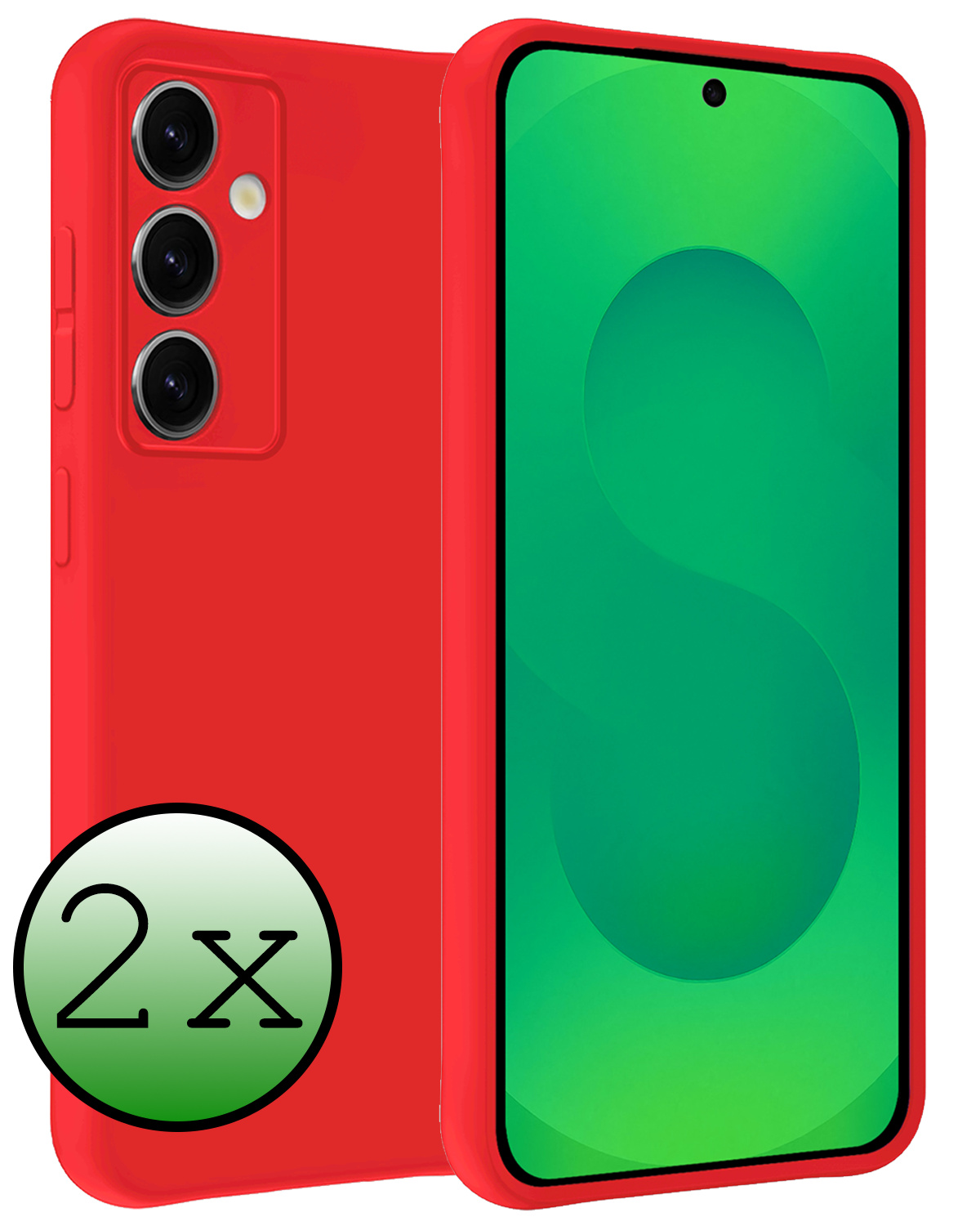 BASEY. BASEY. Samsung Galaxy S25 Plus Hoesje Siliconen - Rood - 2 PACK