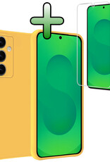BASEY. BASEY. Samsung Galaxy S25 Plus Hoesje Siliconen Met Screenprotector - Geel
