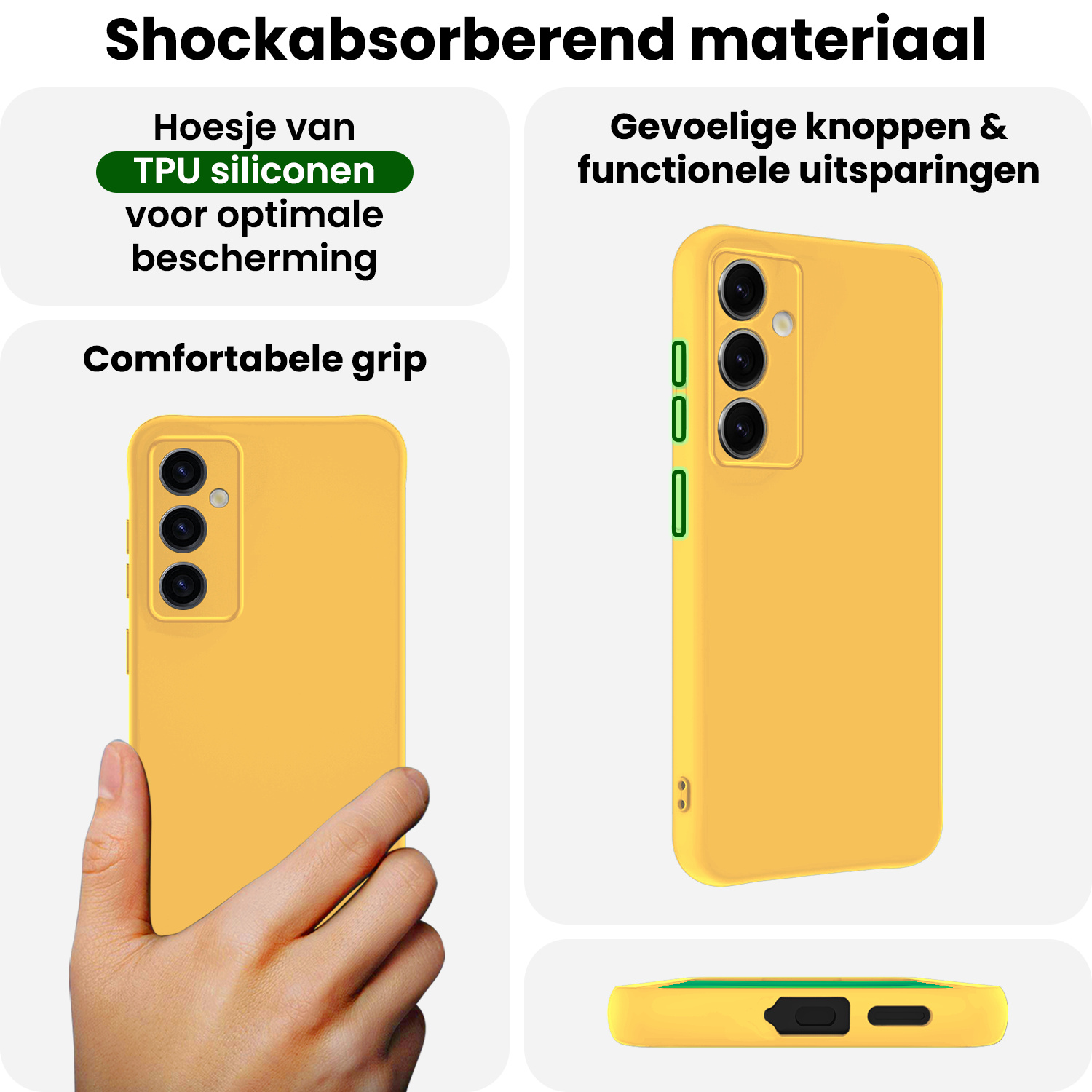 BASEY. BASEY. Samsung Galaxy S25 Plus Hoesje Siliconen Met Screenprotector - Geel