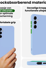 BASEY. BASEY. Samsung Galaxy S25 Plus Hoesje Siliconen Met Screenprotector - Lichtblauw