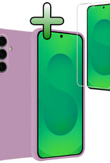 BASEY. BASEY. Samsung Galaxy S25 Plus Hoesje Siliconen Met Screenprotector - Lila