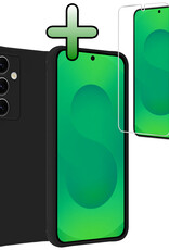 BASEY. BASEY. Samsung Galaxy S25 Plus Hoesje Siliconen Met Screenprotector - Zwart