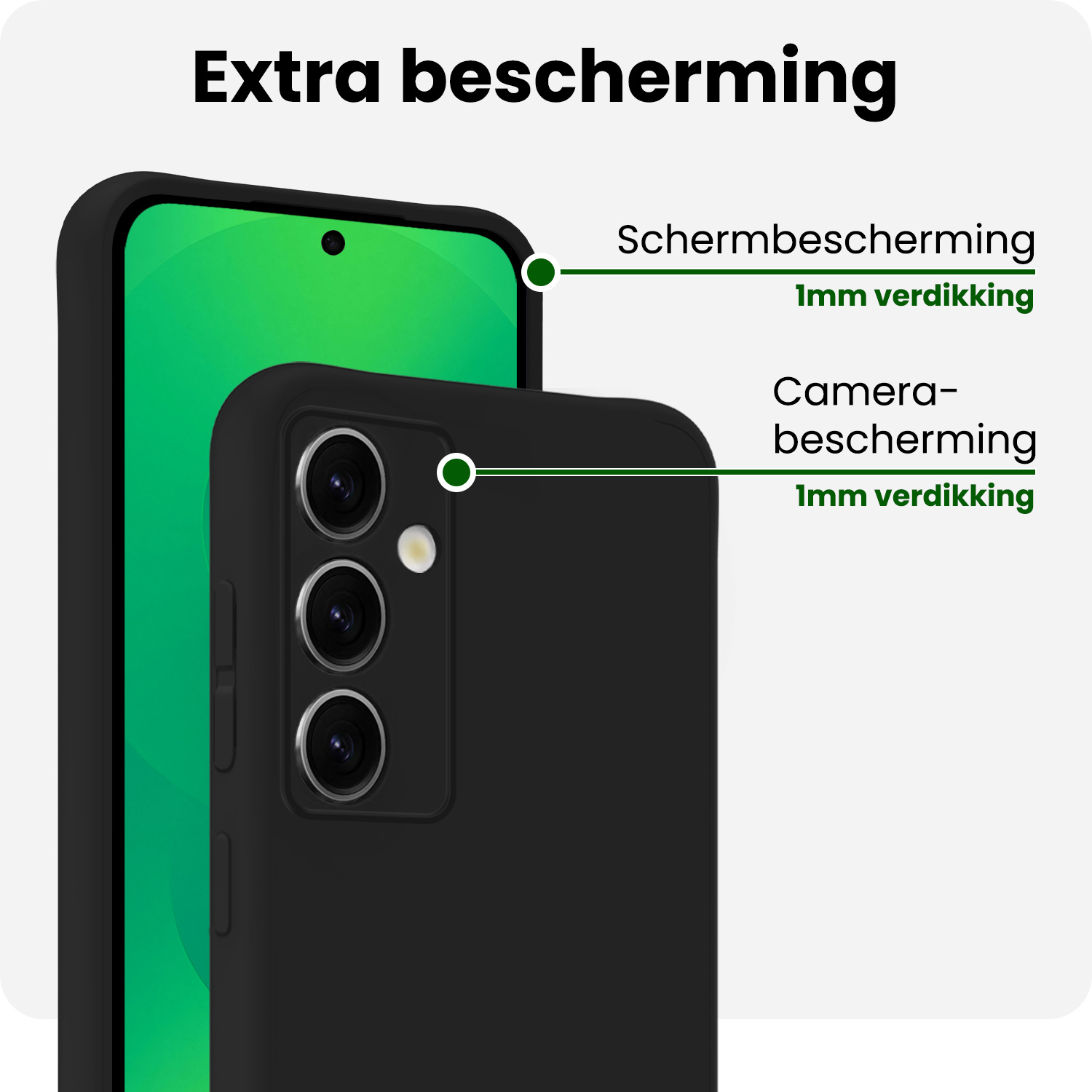 BASEY. BASEY. Samsung Galaxy S25 Plus Hoesje Siliconen Met Screenprotector - Zwart