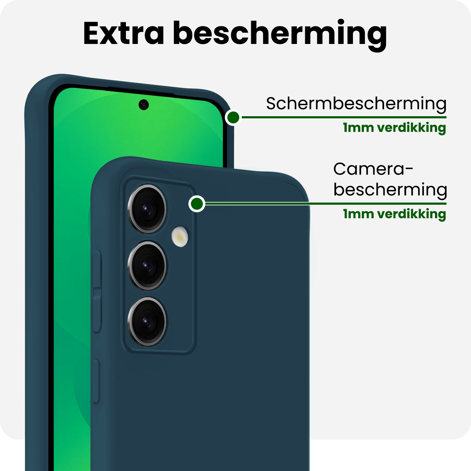 BASEY. BASEY. Samsung Galaxy S25 Plus Hoesje Siliconen Met 2x Screenprotector - Donkerblauw