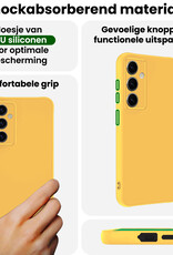 BASEY. BASEY. Samsung Galaxy S25 Plus Hoesje Siliconen Met 2x Screenprotector - Geel