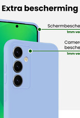 BASEY. BASEY. Samsung Galaxy S25 Plus Hoesje Siliconen Met 2x Screenprotector - Lichtblauw