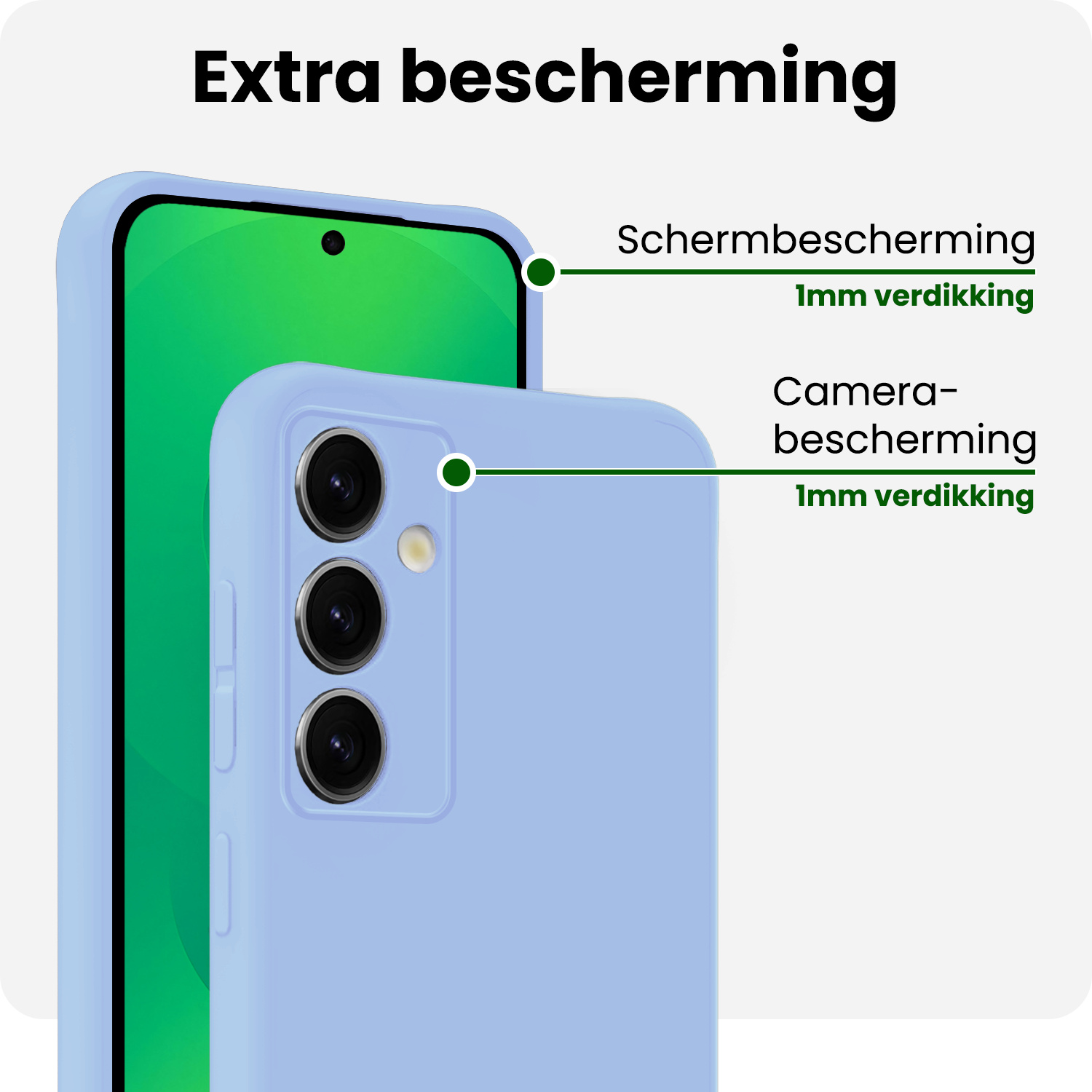 BASEY. BASEY. Samsung Galaxy S25 Plus Hoesje Siliconen Met 2x Screenprotector - Lichtblauw