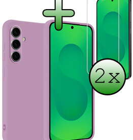 BASEY. BASEY. Samsung Galaxy S25 Plus Hoesje Siliconen Met 2x Screenprotector - Lila