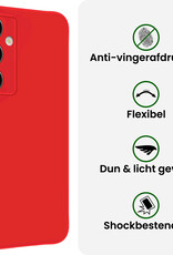 BASEY. BASEY. Samsung Galaxy S25 Plus Hoesje Siliconen Met 2x Screenprotector - Rood