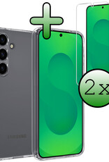 BASEY. BASEY. Samsung Galaxy S25 Plus Hoesje Siliconen Met 2x Screenprotector - Transparant