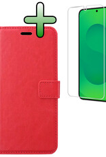 BASEY. BASEY. Samsung Galaxy S25 Plus Hoesje Bookcase Met Screenprotector - Rood