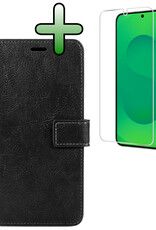BASEY. BASEY. Samsung Galaxy S25 Plus Hoesje Bookcase Met Screenprotector - Zwart