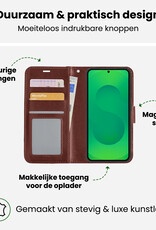 BASEY. BASEY. Samsung Galaxy S25 Plus Hoesje Bookcase Met 2x Screenprotector - Bruin