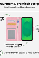 BASEY. BASEY. Samsung Galaxy S25 Plus Hoesje Bookcase Met 2x Screenprotector - Lichtroze