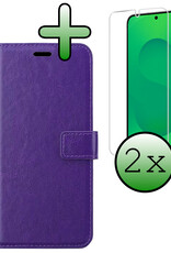 BASEY. BASEY. Samsung Galaxy S25 Plus Hoesje Bookcase Met 2x Screenprotector - Paars