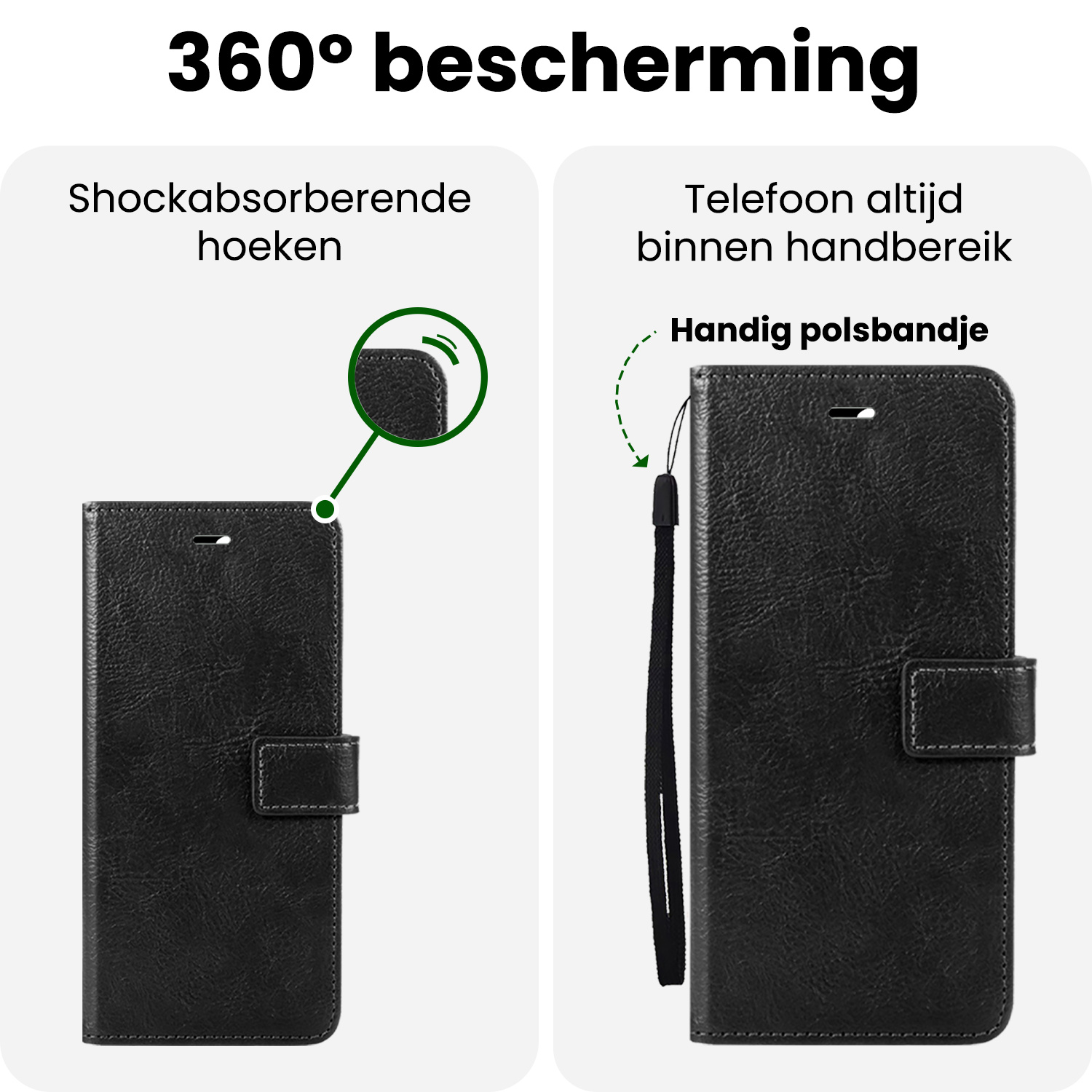 BASEY. BASEY. Samsung Galaxy S25 Plus Hoesje Bookcase Met 2x Screenprotector - Zwart