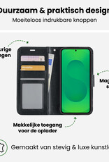 BASEY. BASEY. Samsung Galaxy S25 Plus Hoesje Bookcase Met 2x Screenprotector - Zwart