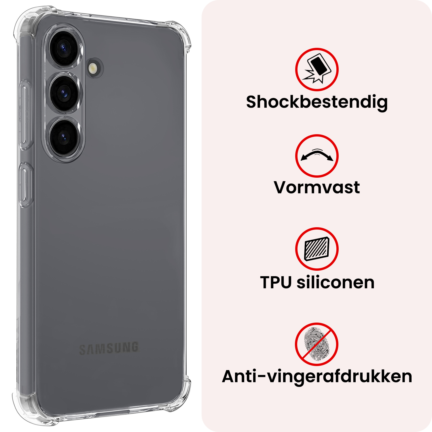 NoXx NoXx Samsung Galaxy S25 Hoesje Shockproof Met 2x Screenprotector