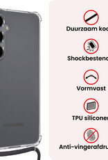 NoXx NoXx Samsung Galaxy S25 Hoesje Transparant Shockproof Met Zwart Koord