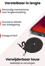 NoXx NoXx Samsung Galaxy S25 Hoesje Transparant Shockproof Met Zwart Koord