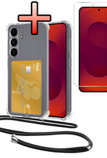 NoXx NoXx Samsung Galaxy S25 Hoesje Pashouder met Koord Met Screenprotector