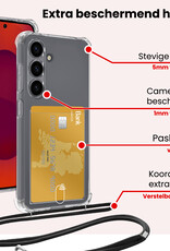 NoXx NoXx Samsung Galaxy S25 Hoesje Pashouder met Koord Met 2x Screenprotector