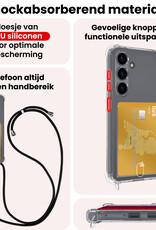 NoXx NoXx Samsung Galaxy S25 Hoesje Pashouder met Koord Met 2x Screenprotector