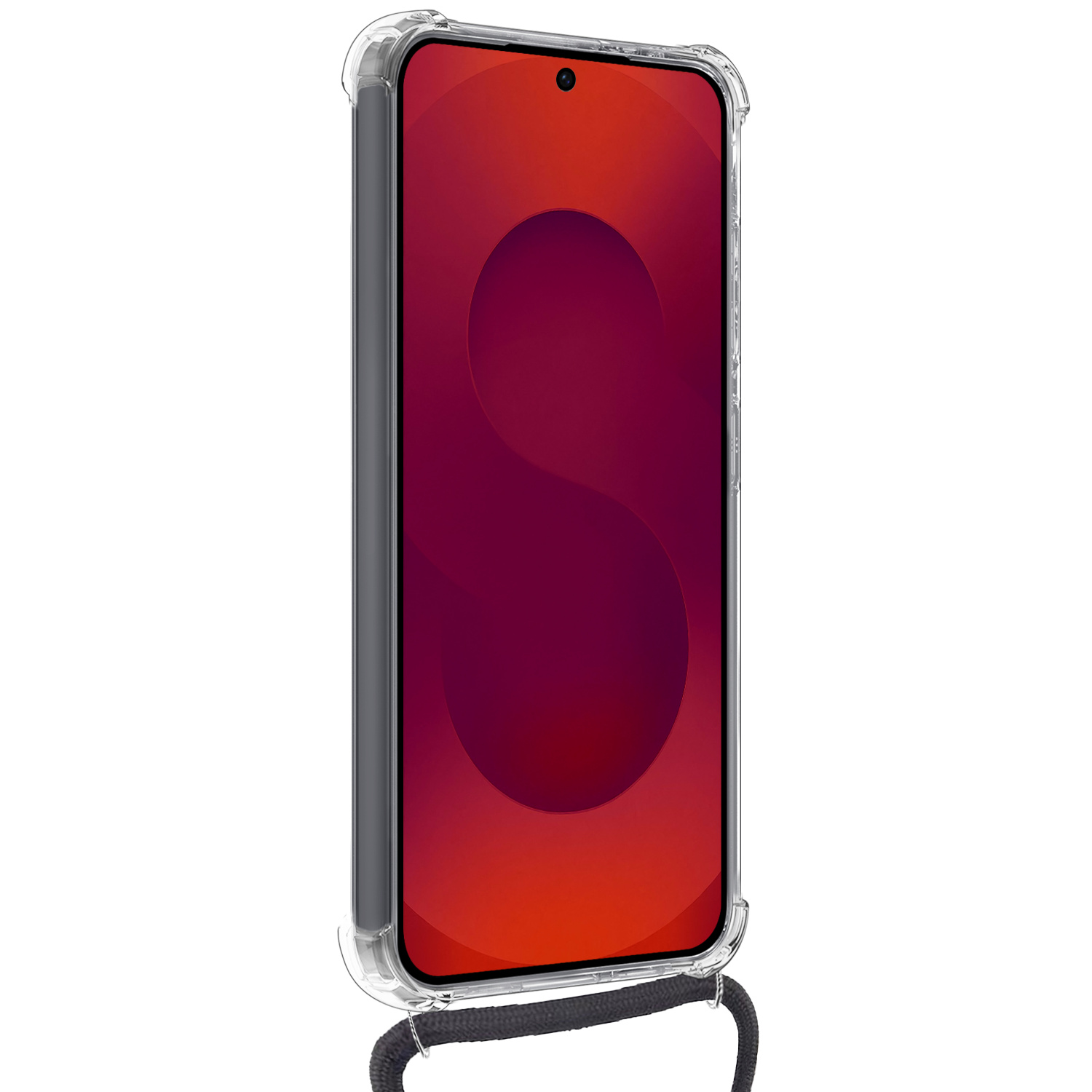 NoXx NoXx Samsung Galaxy S25 Hoesje Pashouder met Koord Met 2x Screenprotector