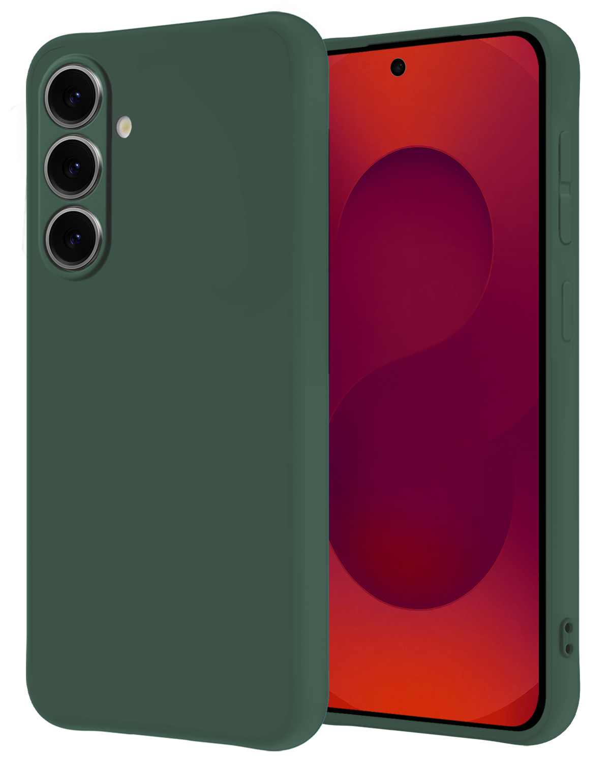 NoXx NoXx Samsung Galaxy S25 Hoesje Siliconen - Donkergroen