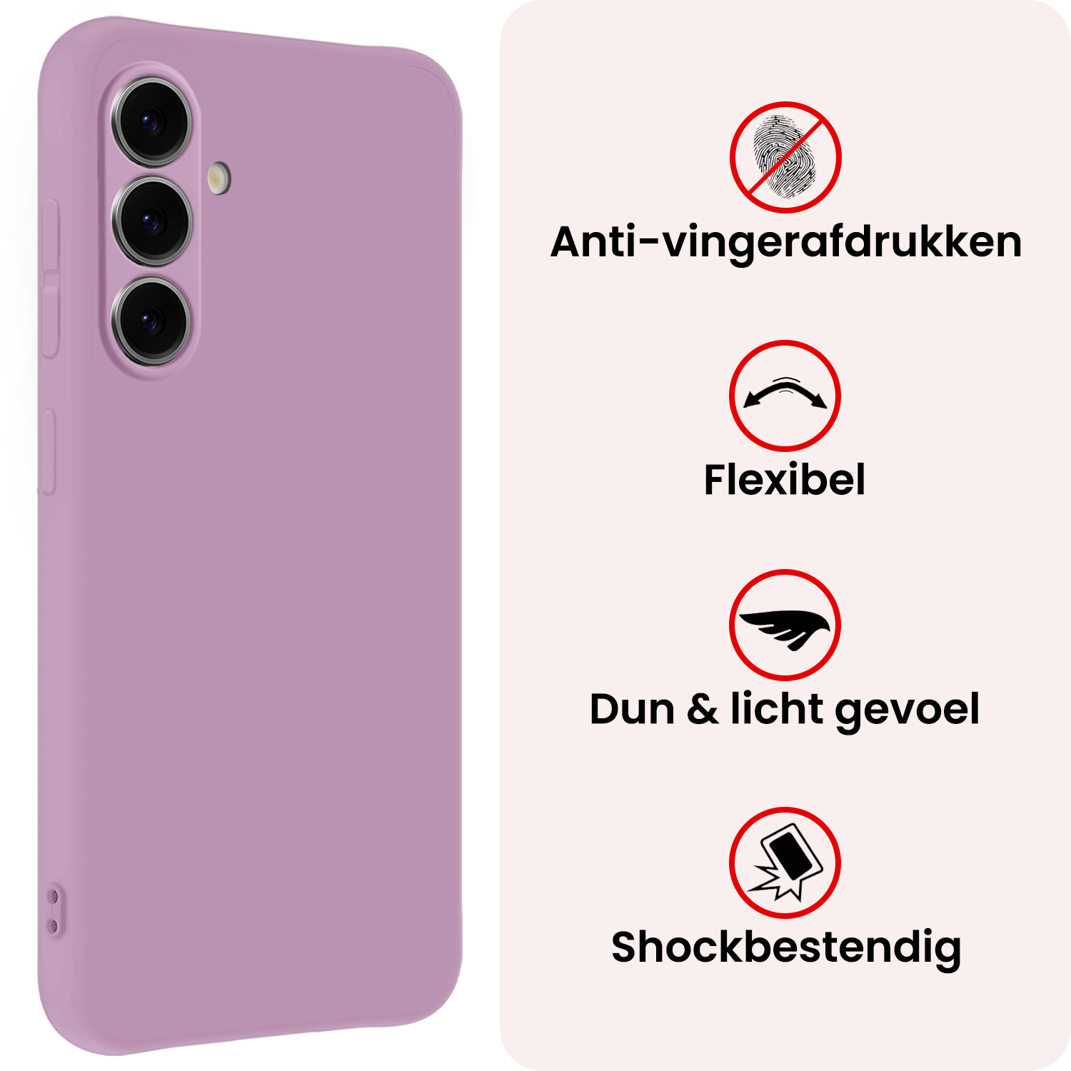 NoXx NoXx Samsung Galaxy S25 Hoesje Siliconen - Lila